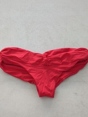 Nicolita Red Ruched Bikini Bottom